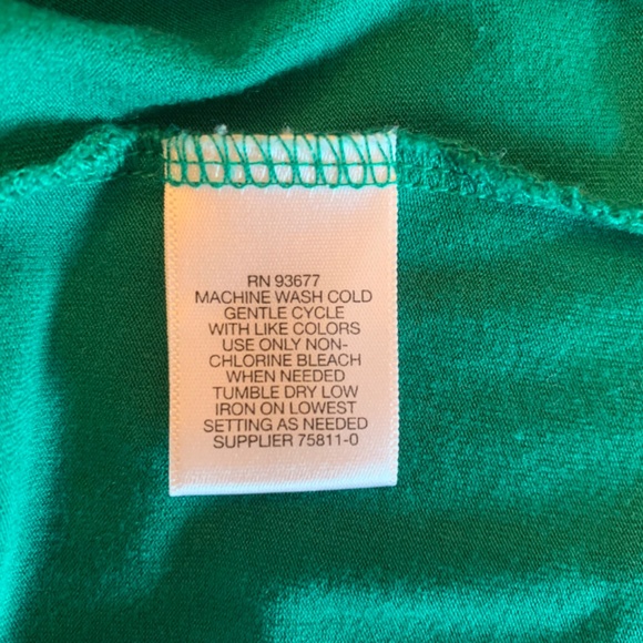 Liz Claiborne Green Short Sleeve Top with Lace-up Front - Picture 7 of 7